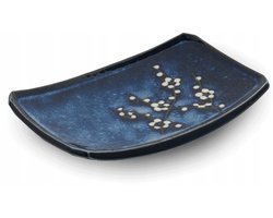 Hana Blue Sushi Bord - Japanse Keramiek (22x15cm)