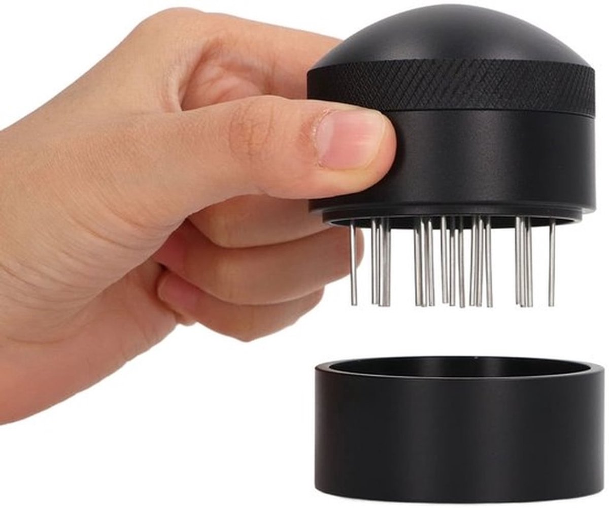 ONF3 - Koffienaaldverdeler - Roestvrijstalen Naaldroerder - Draagbaar Espressodistributiehulpmiddel - 53MM - Voor Cafés en Thuis - Koffiepoeder ...