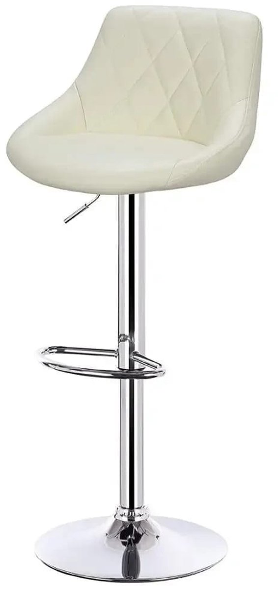 Klarven® Barkruk Leer crème - Barkrukken Set van 2 - Barkrukken met Rugleuning - Barkrukken - Bar Stool - Kunstleer, Hoogte verstelbaar, 360 graden draaibaar, draagvermogen 100 kg - B50xd45xh31cm