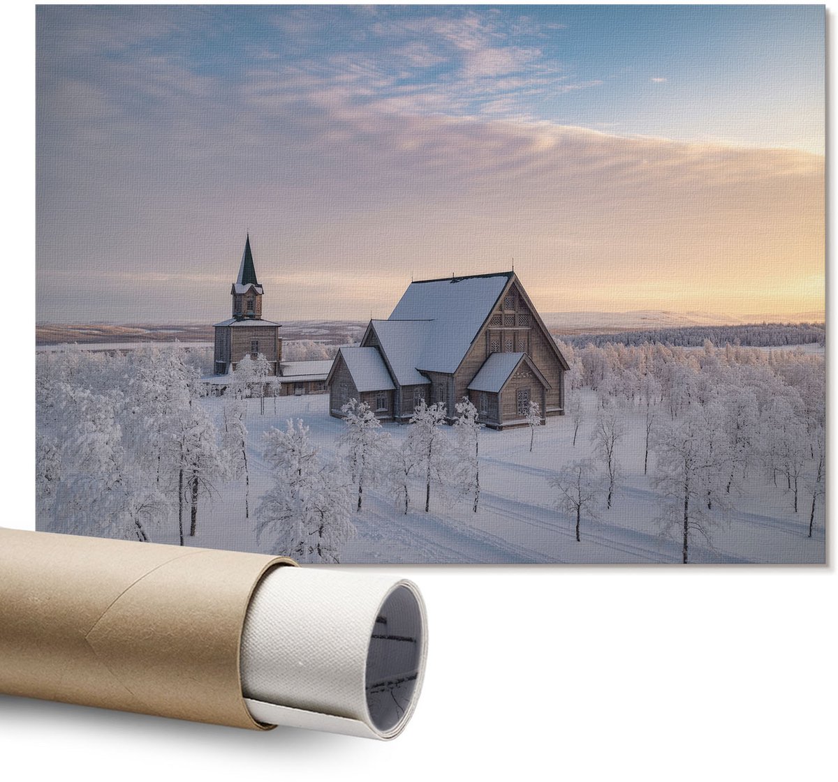 Coloray Canvas Poster Polycanvas - Zwarte Eenhoorn, Illustratie - A1 - Zwart Poster - Rechthoek - Decoratieve poster - Kantoor - Modern