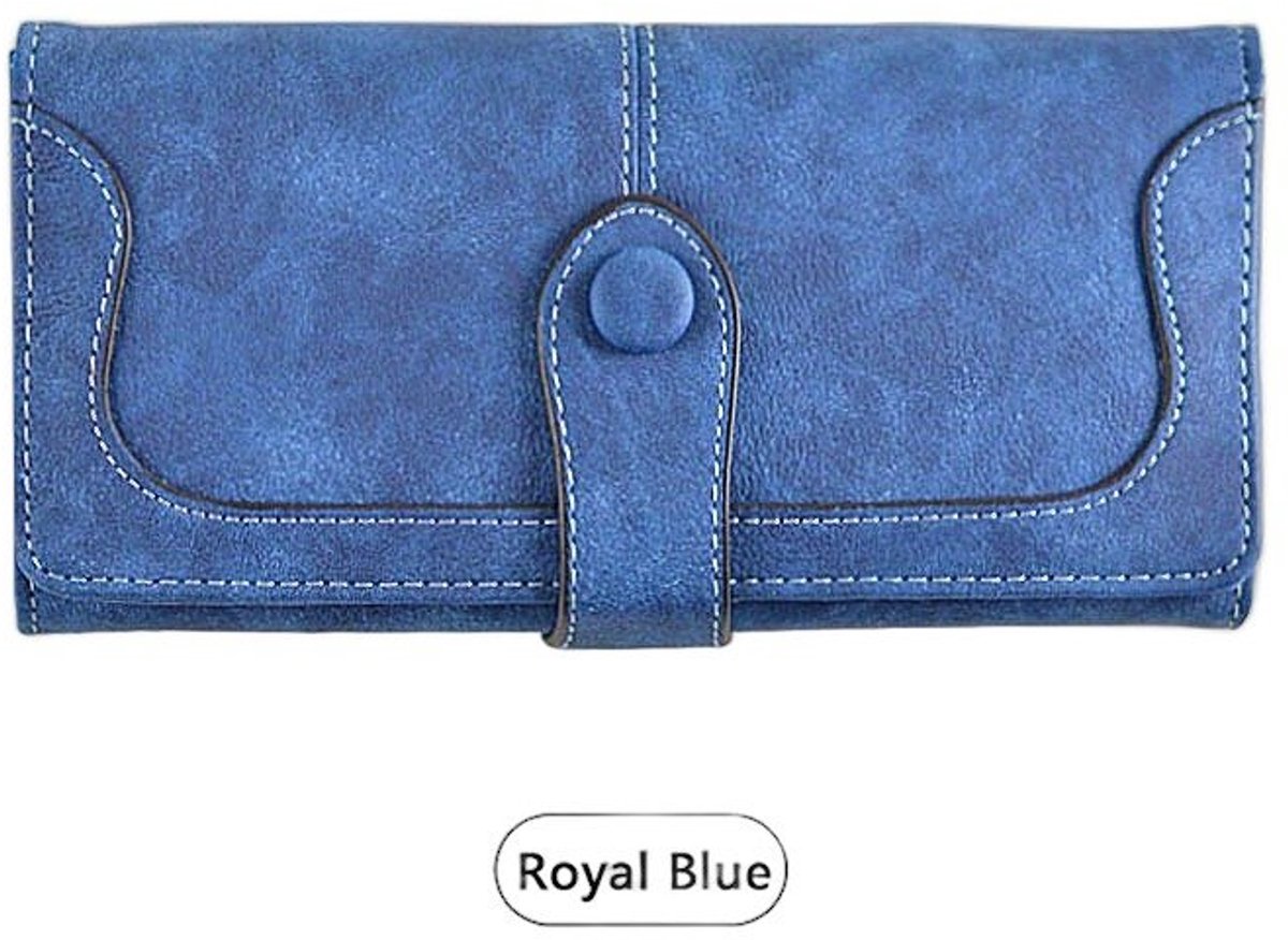 Currero Portomonee - Portemonnee Dames & Heren - RFID Anti Skim - Pasjeshouder - Klein Model - Met Rits - Kunstleer - Blauw
