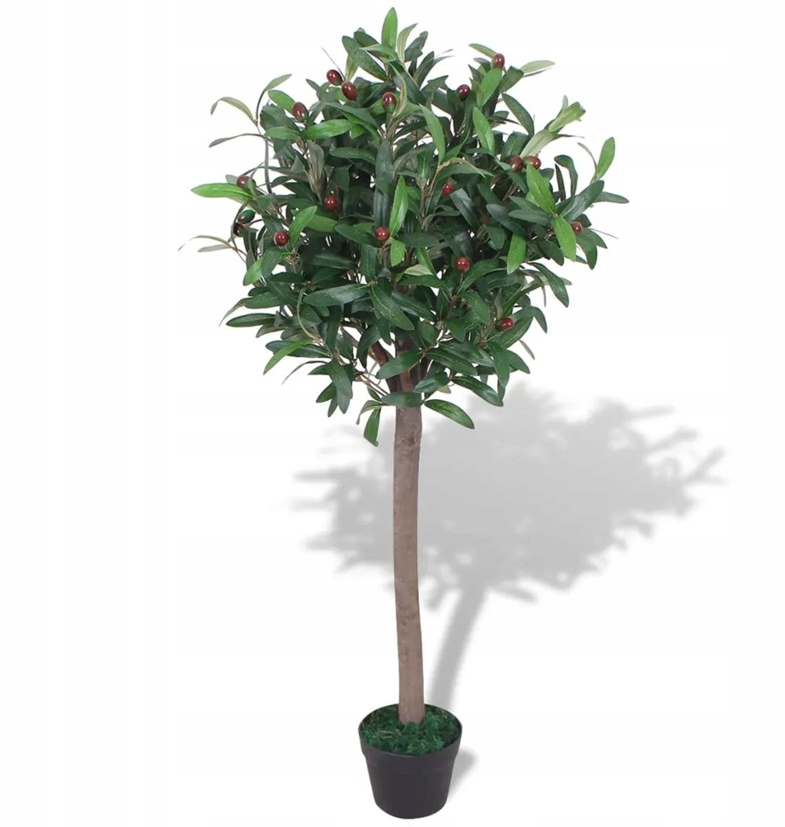 Kunst Buxusboom 120 cm met Rode Bessen en Groene Bladeren