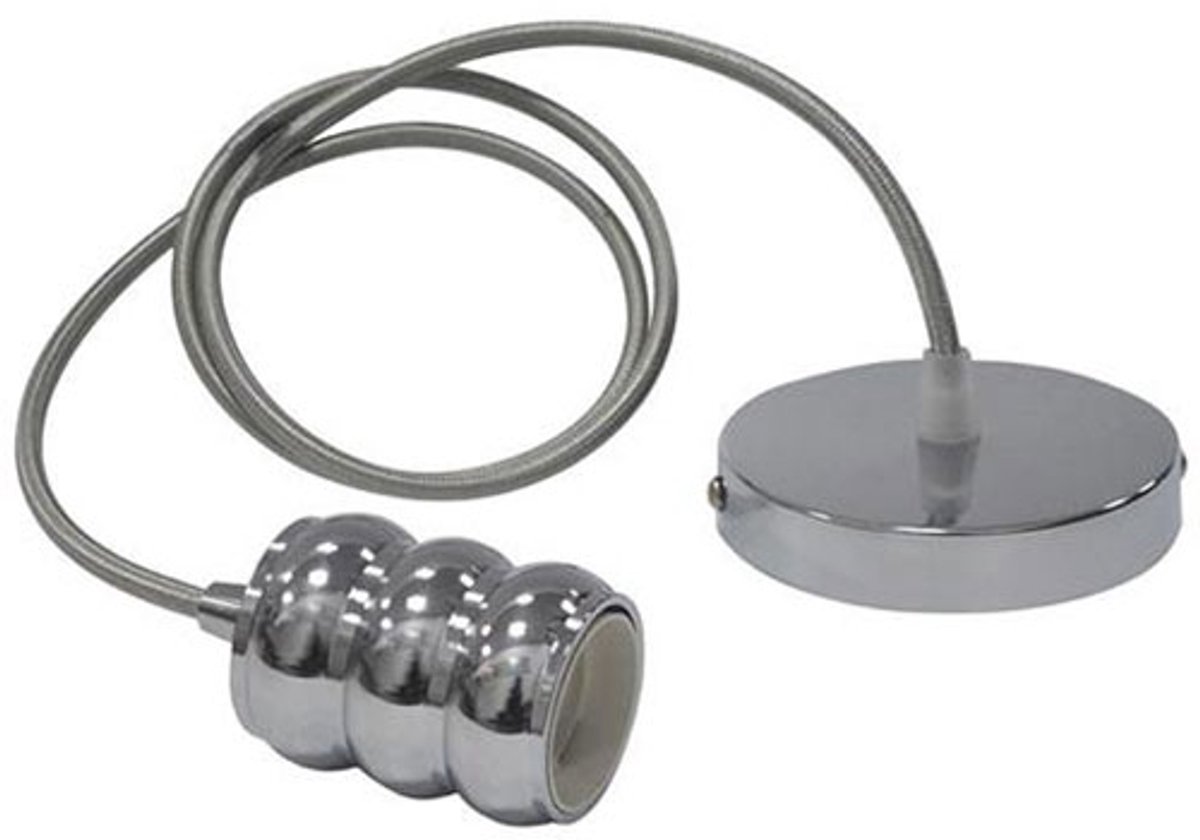LED Hanglamp - Hangverlichting - Loft - Industrieel - Rond - Mat Chroom Aluminium - E27