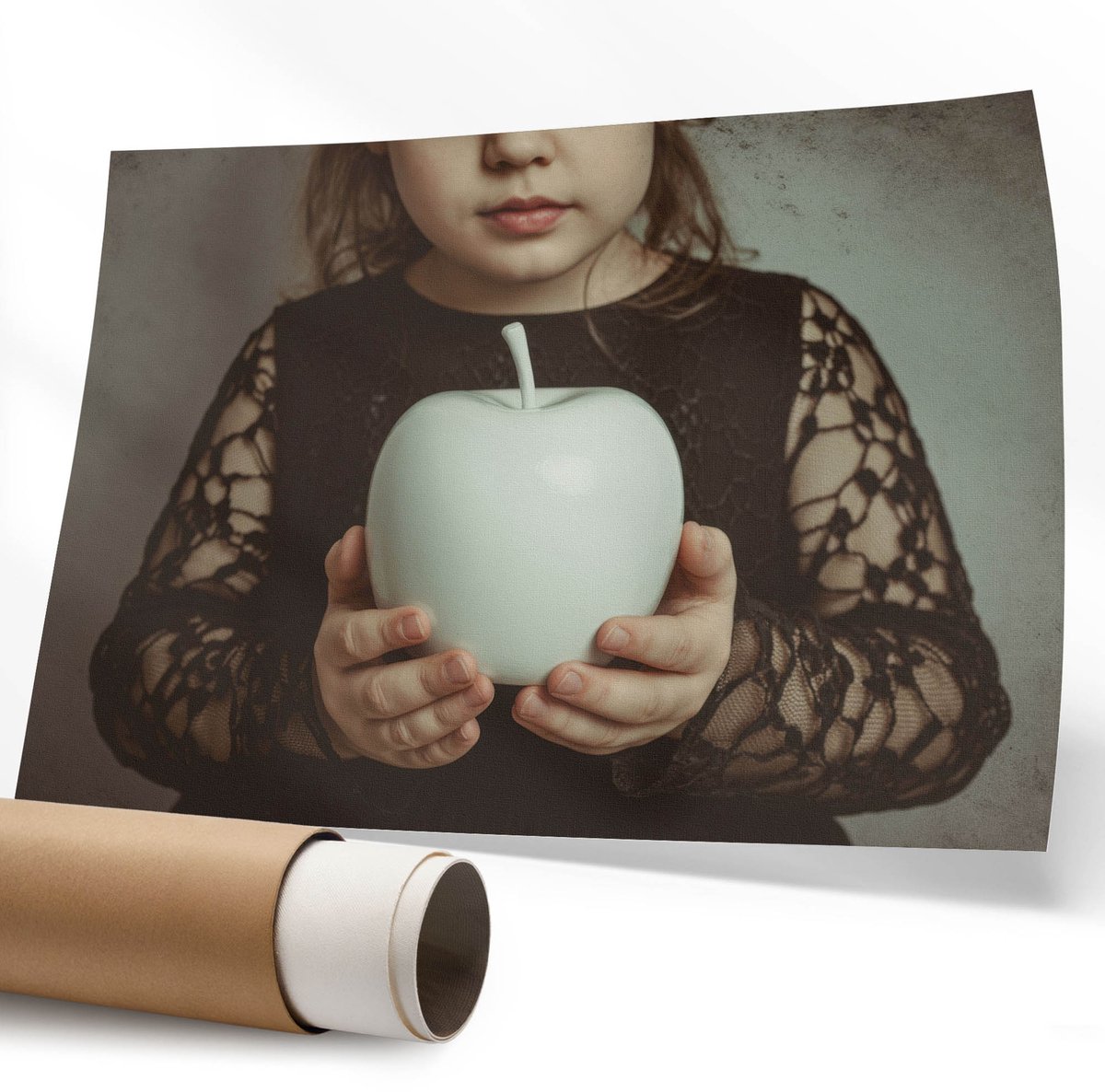 Coloray Polycanvas Poster - Trappentekening, Illustratie - 594 x 840 mm - Groen Wandposter - Rechthoek - Muurdecoratie - Woonkamer - Modern