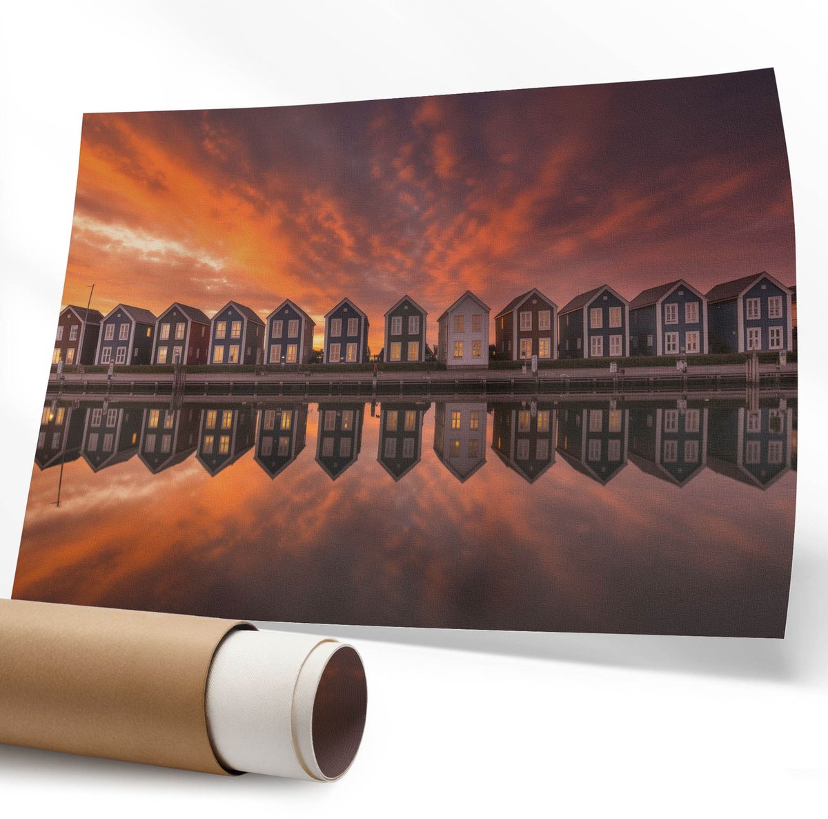Coloray Polycanvas Poster - Mistig Landschap, Fotografie - 594 x 840 mm - Grijs Illustratie - Rechthoek - Muurdecoratie - Woonkamer - Klassiek