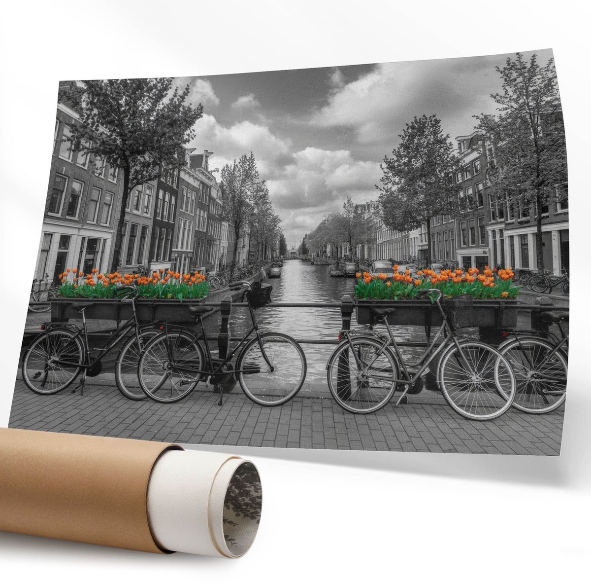 Coloray Polycanvas Wandposter – Stedelijke Charme, Grijs – 594 x 840 mm – Groen Wanddecoratie – Rechthoek – Canvas Wandposter – Slaapkamer – Glamour