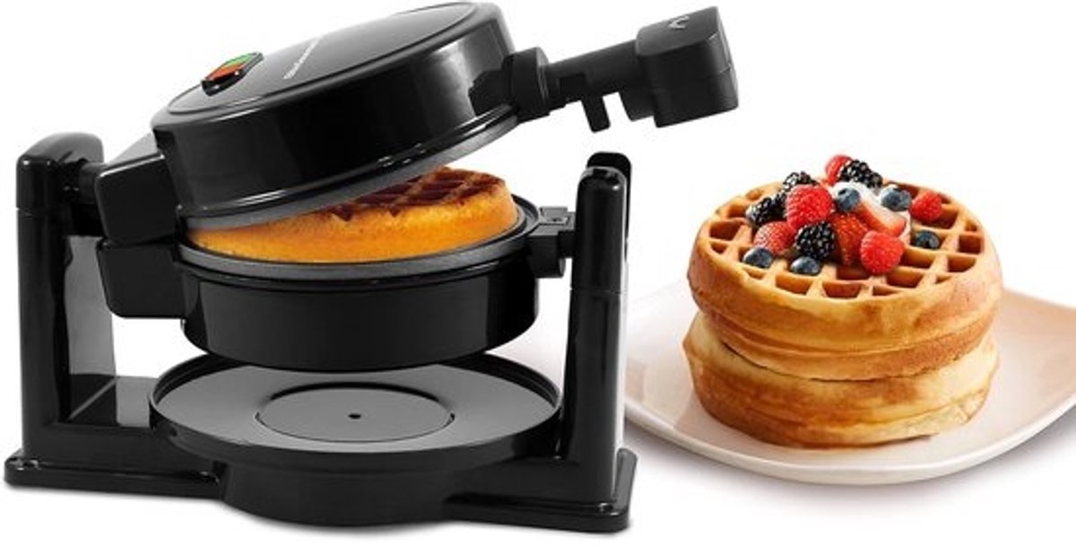 Wafelijzer - Snackmaker - Lekkere Wafels Maken - Draaibaar Ontwerp - 32 cm Dik - Zwart