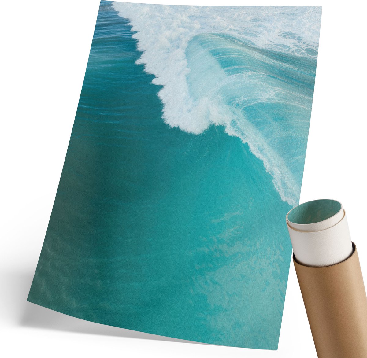 Coloray Polycanvas Poster - Turkooizen Golven, Fotografie - 210 x 297 mm - Turkoois Wandposter - Rechthoek - Kunstposter - Woonkamer, Slaapkamer, Kantoor - Modern