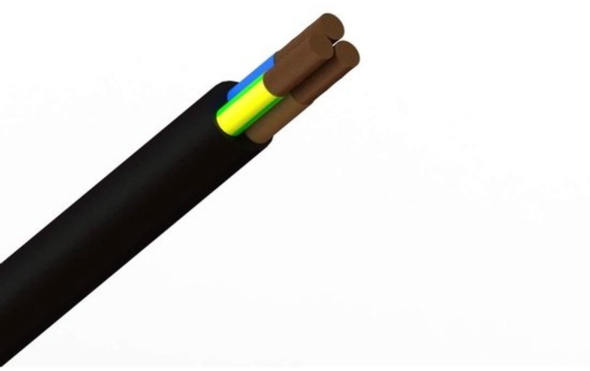 Elektrische Kernkabel - Flexibele Stroomkabel - Apparaten Aansluiten - Hoge Temperatuur Bestendig - 3x 075 mm² - Zwart