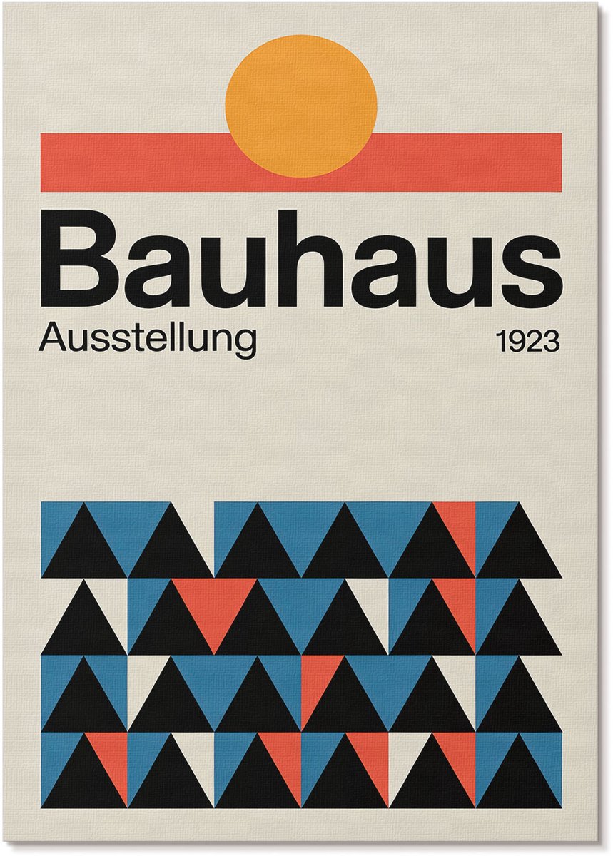 Tulup Polycanvas Poster - Bauhaus-Geometrie, Poster - A4 - Beige Illustratie - Rechthoek - Muurdecoratie - Woonkamer, Slaapkamer, Kantoor - Modern
