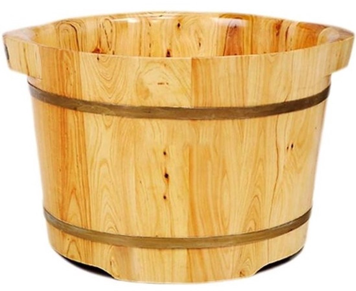 Voetbad Vat - Voetenbad Kom - Ontspanning Thuis - Handgemaakte Constructie - 38x26 cm - Natuurlijk Hout