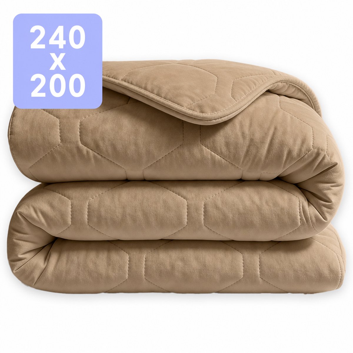 HappyBed Dekbed zonder overtrek 240x200 - Puffy - Wasbaar dekbed - Dekbed zonder hoes - Hoesloos Dekbed - Taupe