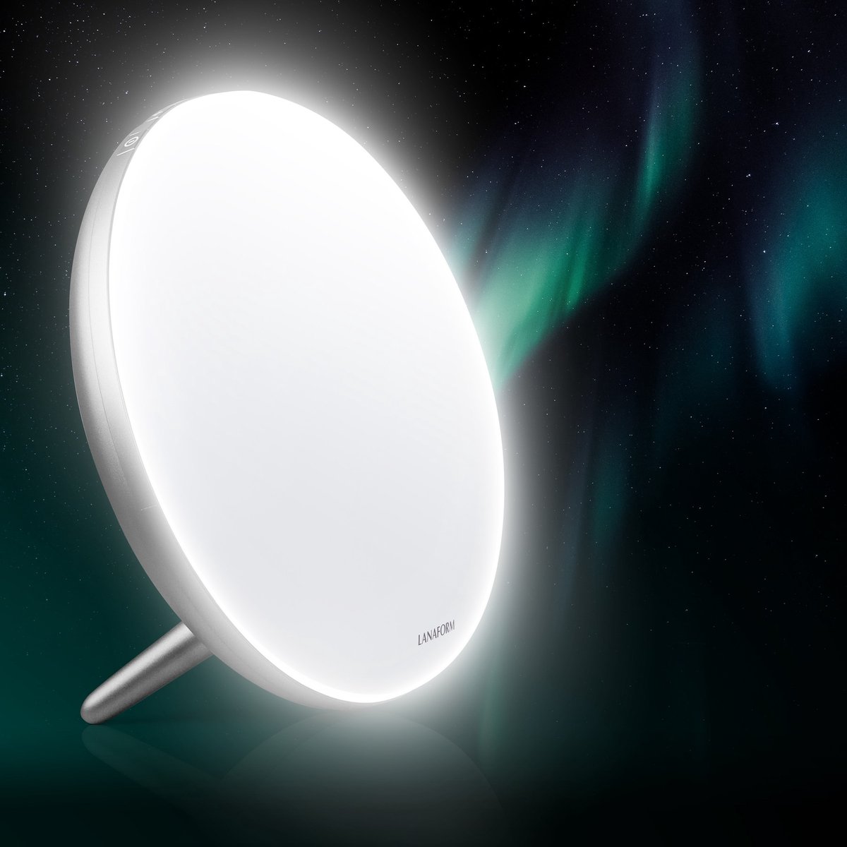 Lanaform - Lumino LED Silver - Lichttherapie Lamp - Daglichtlamp 10000 Lux - LED - UV Vrij - Sfeerverlichting - Tegen Winterdepressie