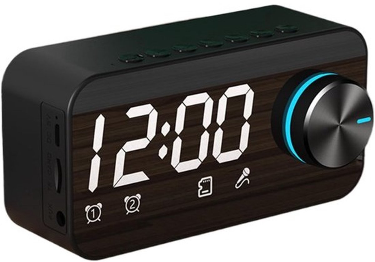 Digitale alarmklok - Spiegelwekker - Voor bureau - Nachtkast - HD-touchscreen - 47B millimeter - Zwart