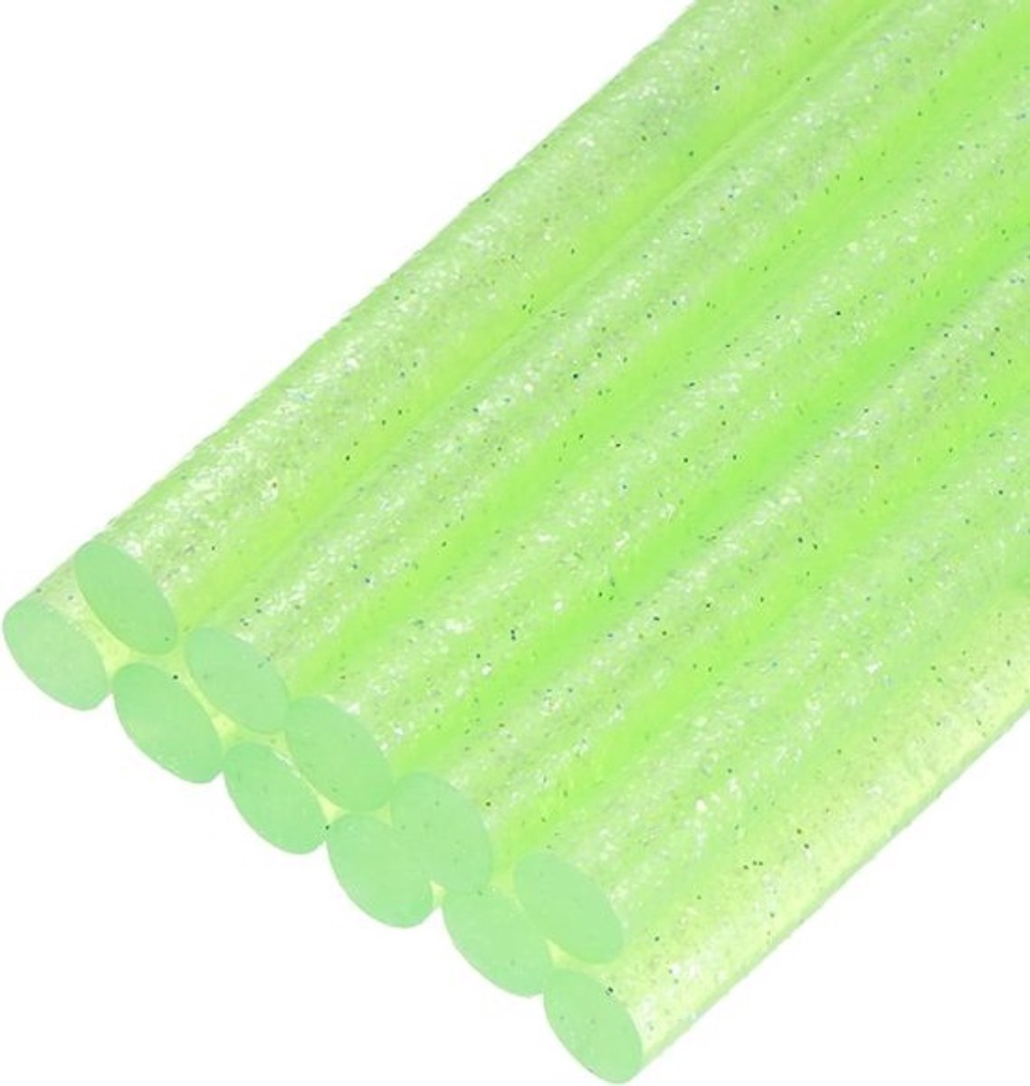 Heetlijmsticks - Lijmstiften - Lijm - Klus - Knutsel - Hoge viscositeit - 7mm x 100mm - Glitter - Transparant - Groen