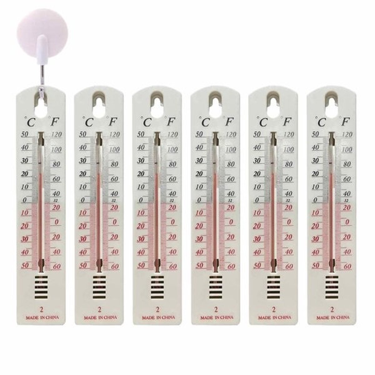 Binnenthermometers - Temperatuurmeters - Binnenruimte meten - Dubbele schaal - ℃/℉ - 19,5 x 4 cm