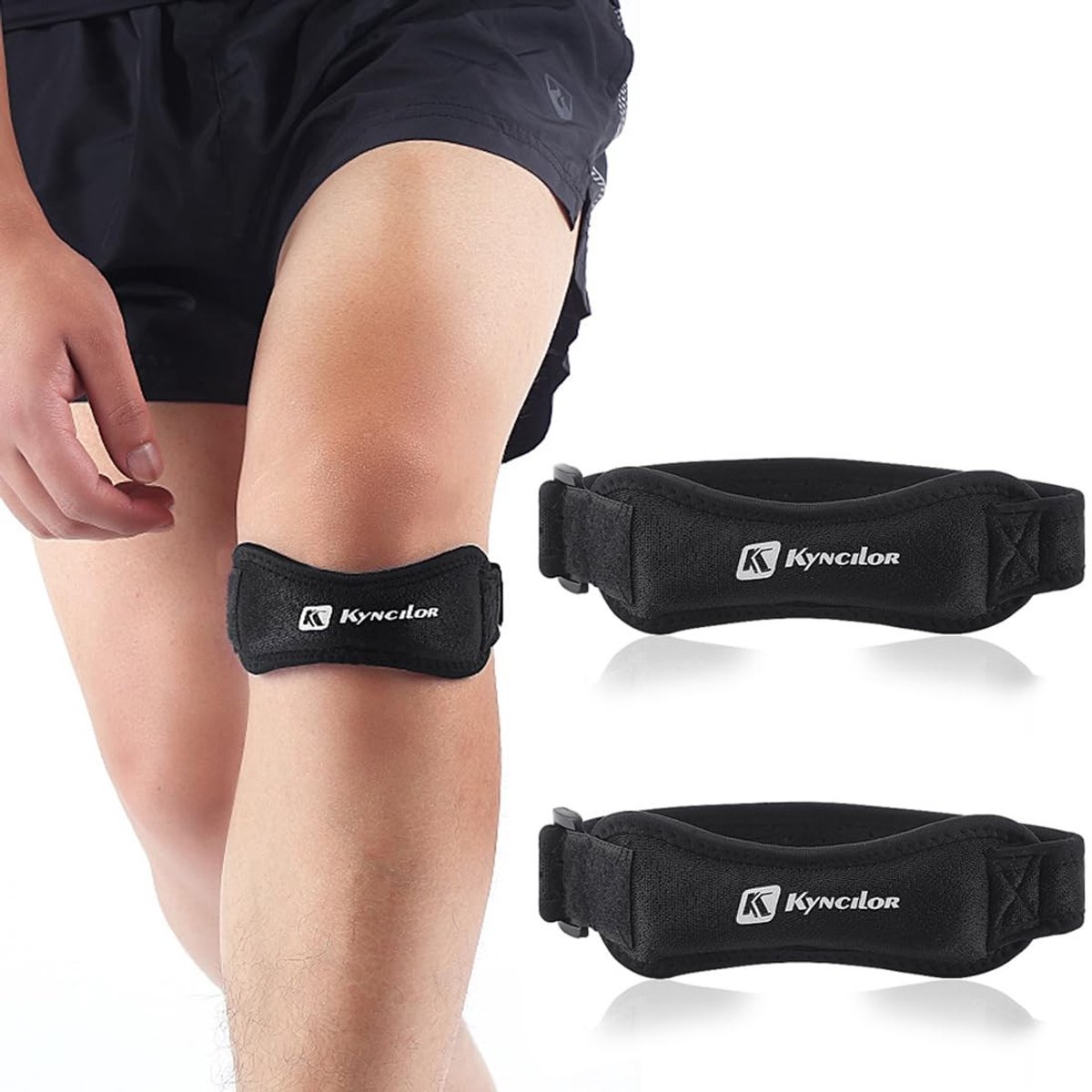 Kniebandages voor Patella, Verstelbare Kniebescherming voor Sport, Fitness en Wandelen - 2 Stuks