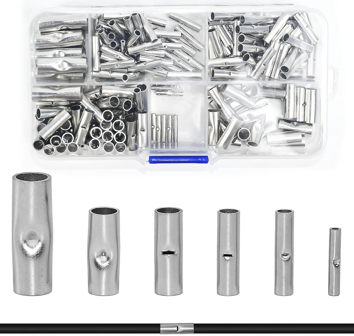 200 pcs stootverbinders - hooggeleidend messing - corrosiebestendig - optimale bescherming draadkern - ShopVlot