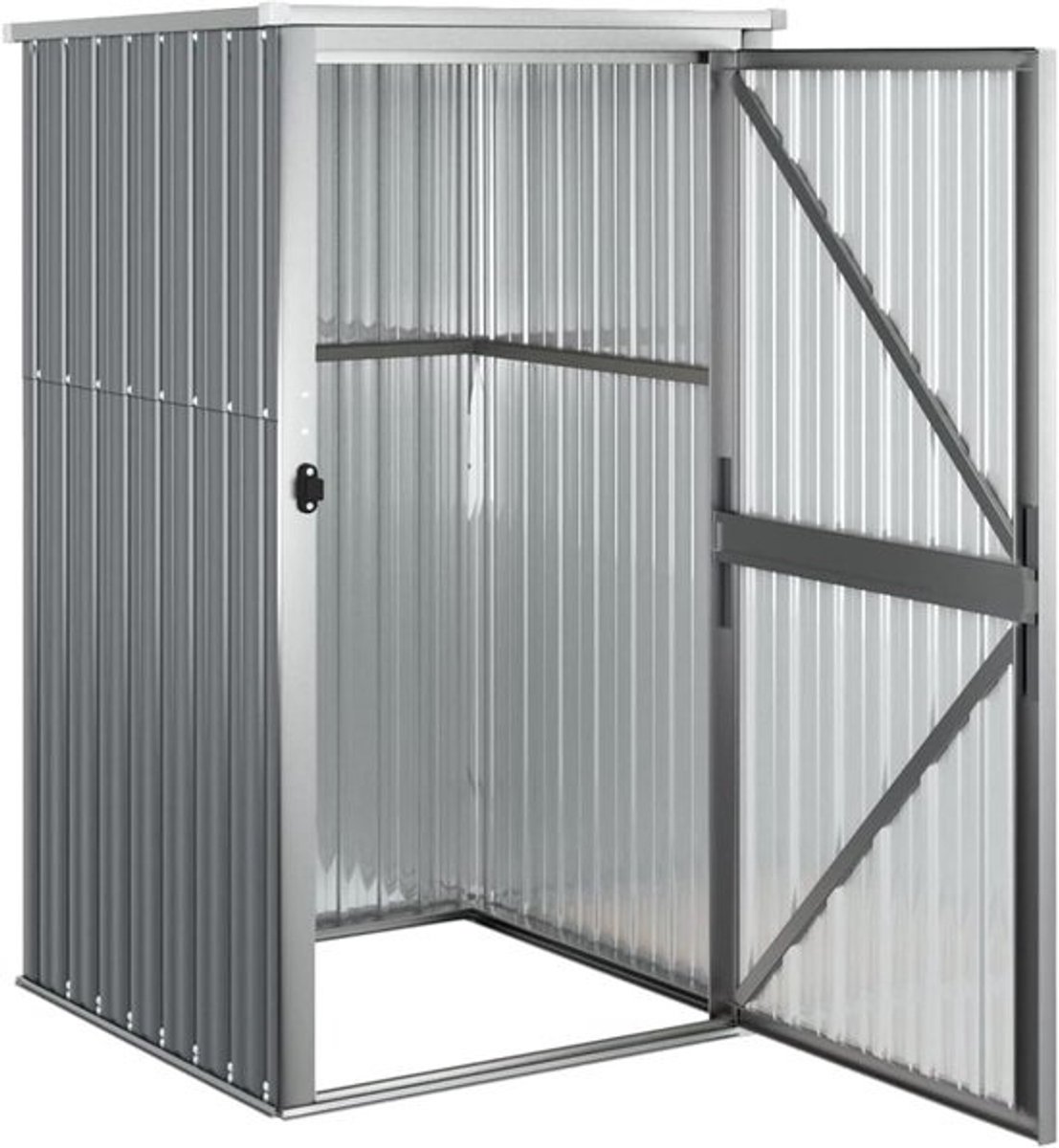 Gereedschapsschuur Tuin - Opslagschuur Tuinkast - Tuin Opbergen - Schuin Dak Regenwater - 88x89x161cm - Grijs