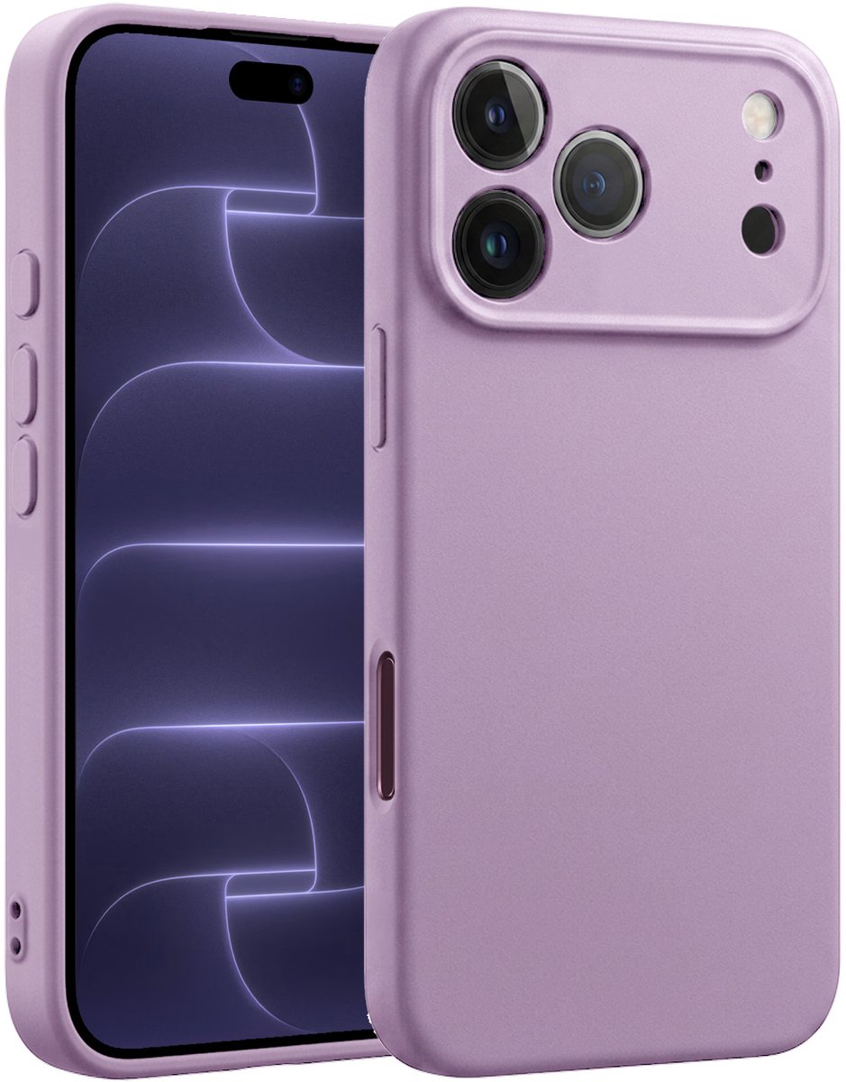 Hoesje - Geschikt voor Apple iPhone 18 Pro - Sterk & Shockproof - Siliconen Case - Hoes Cover - Telefoonhoes - Lila