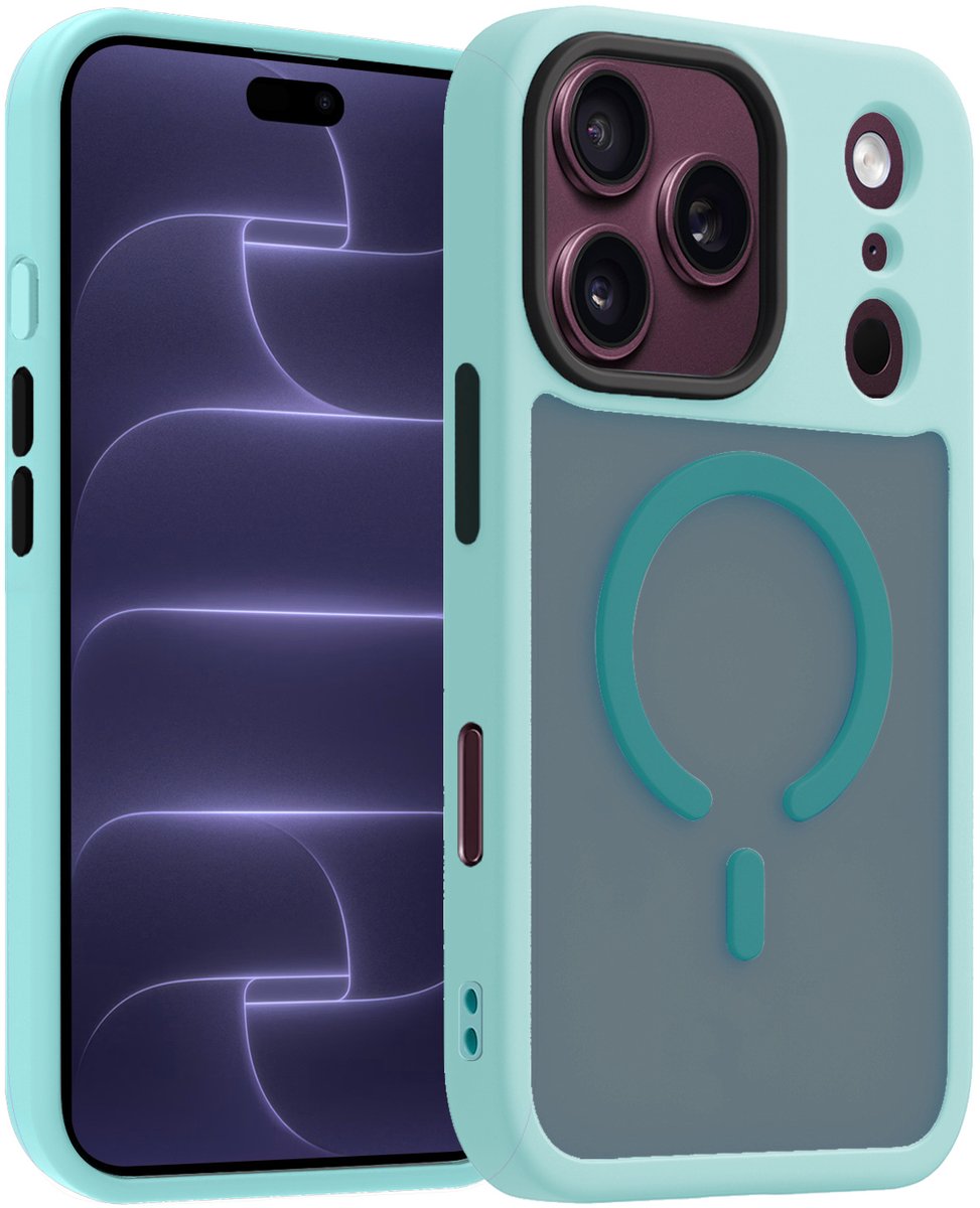 Hoesje - Geschikt voor Apple iPhone 18 Pro - Magsafe Compatible - Sterk & Shockproof - Back Cover - Telefoon Hoes Shockproof - Shock Proof Case - Telefoonhoes - Lichtblauw