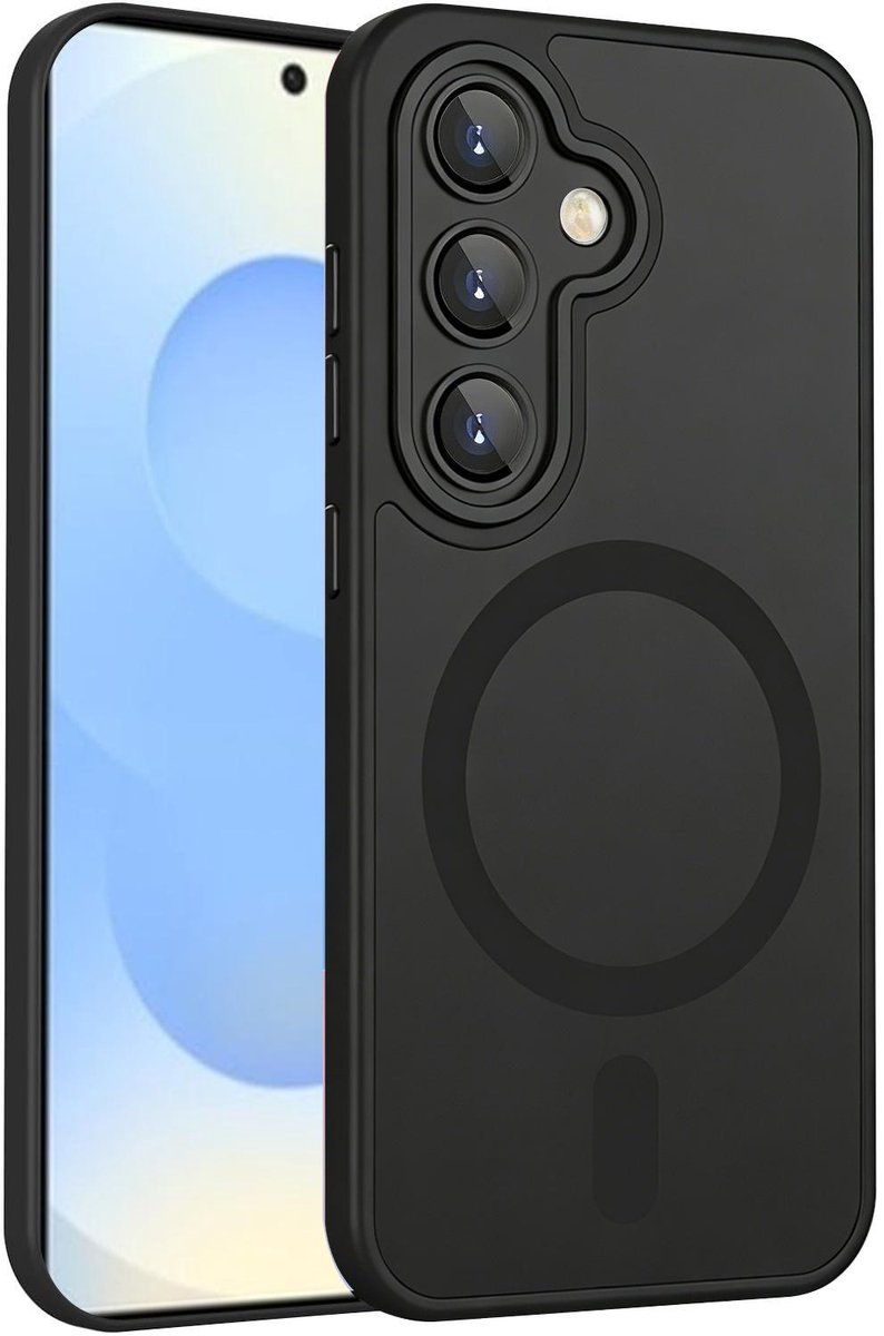 XDcase Skin Feel Transparant Mat Hoesje met MagSafe magneet & Lensbescherming - Samsung Galaxy S26 5G zwart