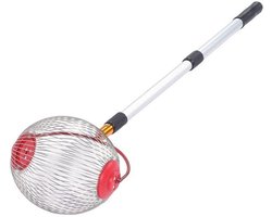 Notenverzamelaar - Ballenvanger voor gazon - Gazon opruimen - Telescopisch handvat - 48-105 cm - Zilver