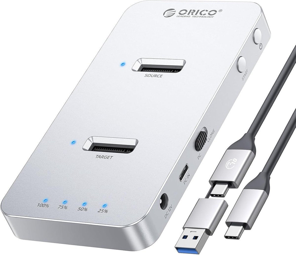 M.2 NVMe SSD Clone Docking Station met 40Gbps, 2 Bay Dock voor Snelle Gegevensoverdracht en Back-up