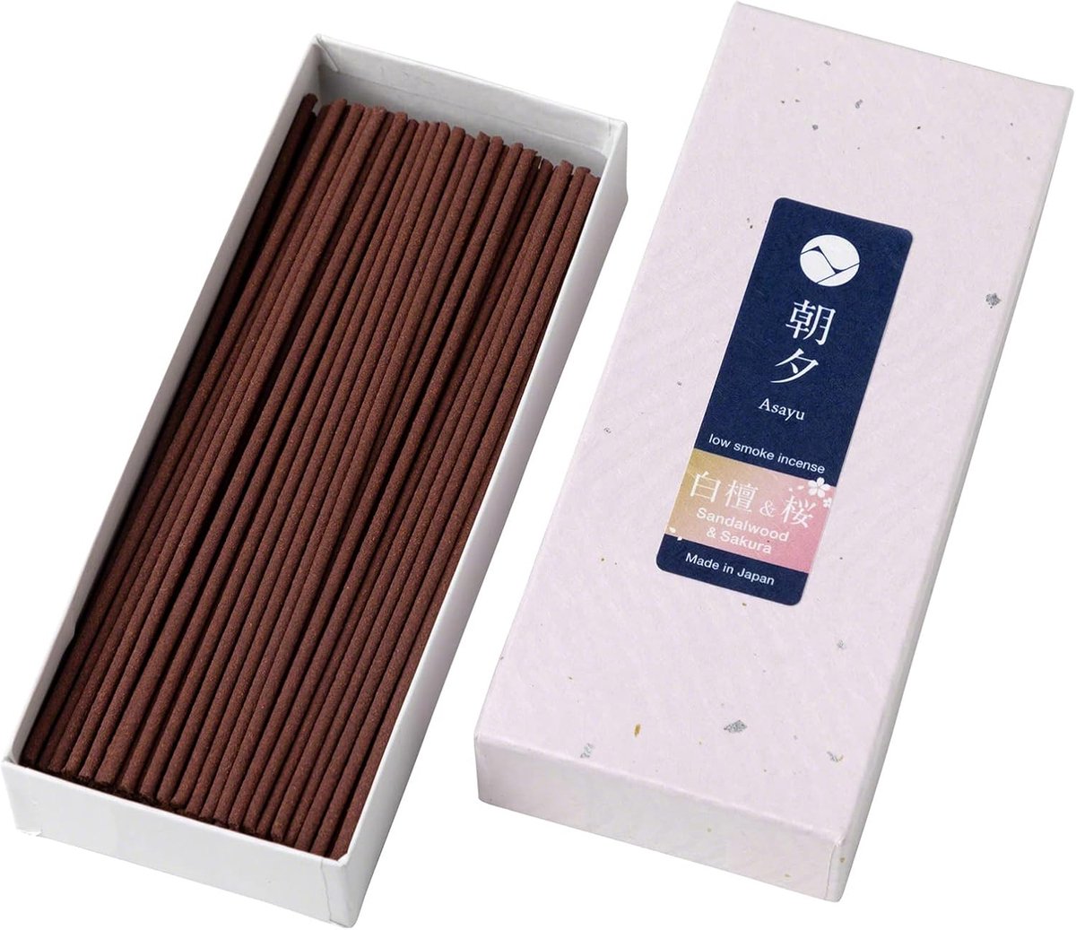 Asayu Japan Premium Incense Sticks with Little Smoke - Sakura Cherry Blossom & Sandalwood Blend Fragrance, approx. 80 - ShopVlot