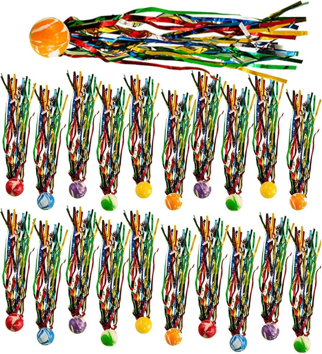 Jumping Balls, Pack of 20 Jumping Balls with Band, Bumping Rubber Balls, Mini Jumping Balls, Multicoloured for Kids - ShopVlot