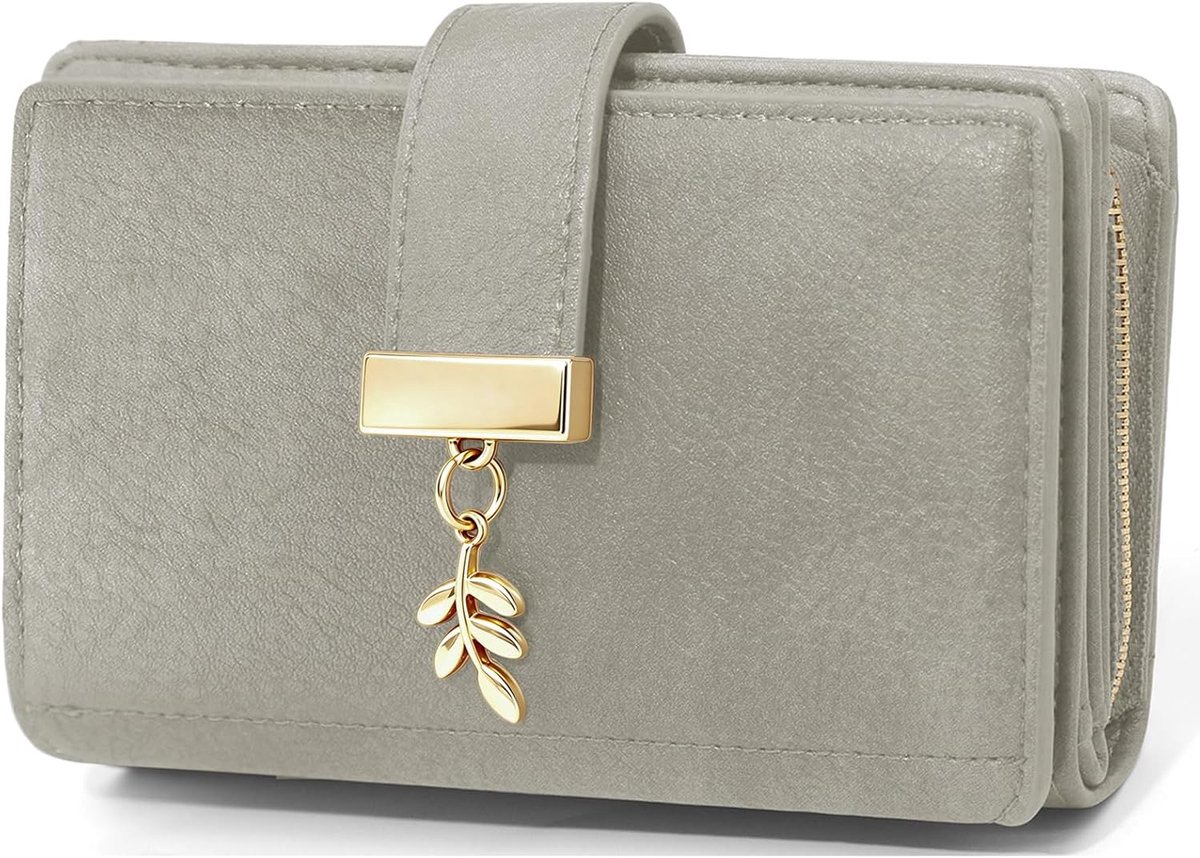 HNOOM Portemonnee dames pochettes et clutches medium, Grijs, 14,6 x 9,5 x 3 cm, Retro - ShopVlot