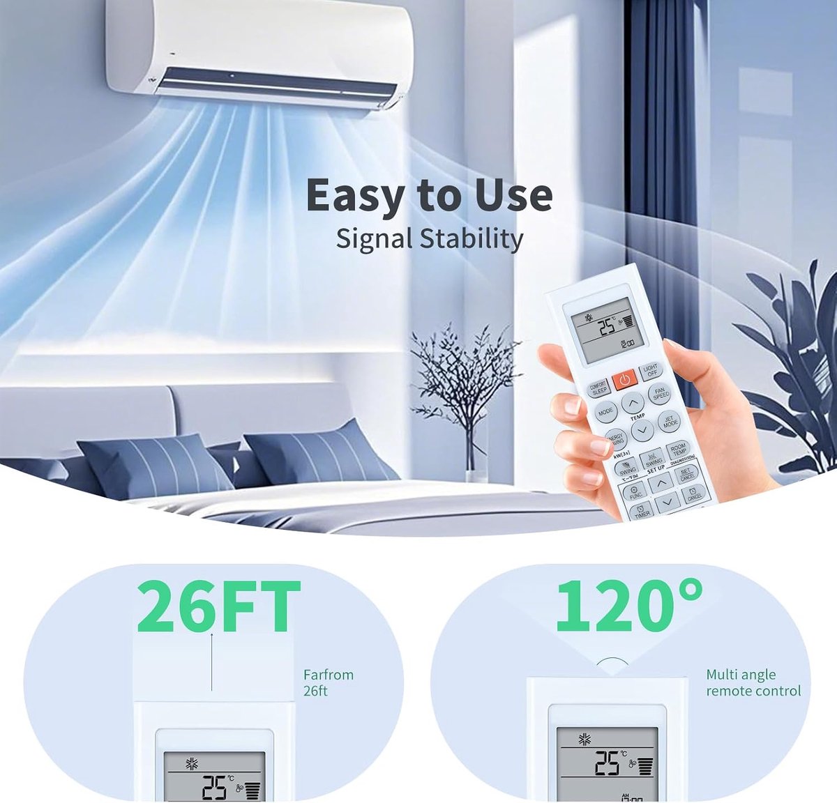 AKB75215401 Vervanging Afstandsbediening voor LG AC Air Conditioner AKB74955604 AKB73995805 AKB75215401 AKB74955602 AKB74955603 AKB75215402 AKB74955603 AKB75215402 AKB76038403