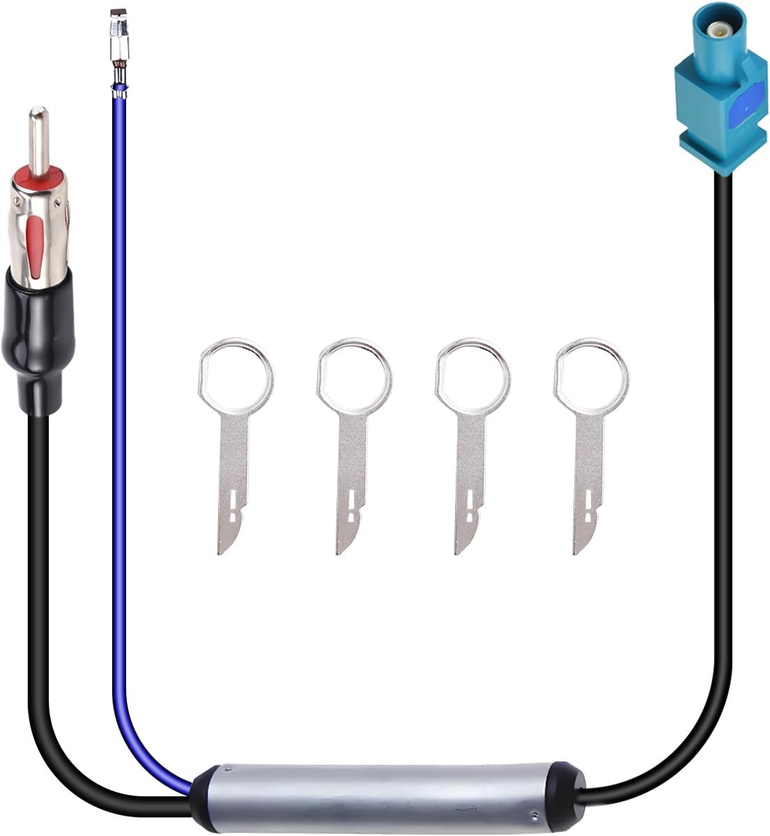 Fakra Adapter voor radio-antenne, signaalversterker voor FM/AM-antenne, Fakra Z-stekker naar DIN-stekker, versterkte - ShopVlot