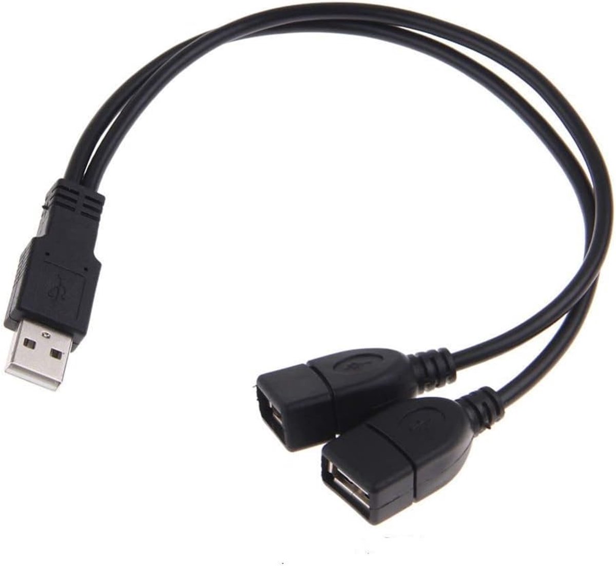 Ziyan Y-splitter adapter USB A plug to 2 x USB A socket Y - cable extension 30 cm - ShopVlot