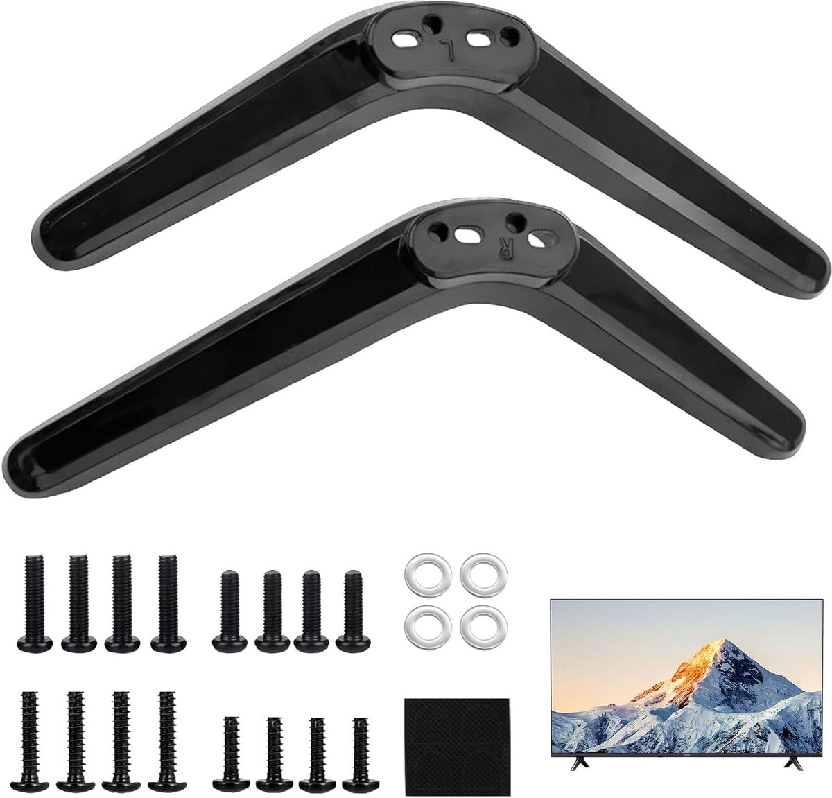Universal TV legs, suitable for TVs with a distance of the mounting holes from 17 to 20 mm (32 to 65 inches). - ShopVlot