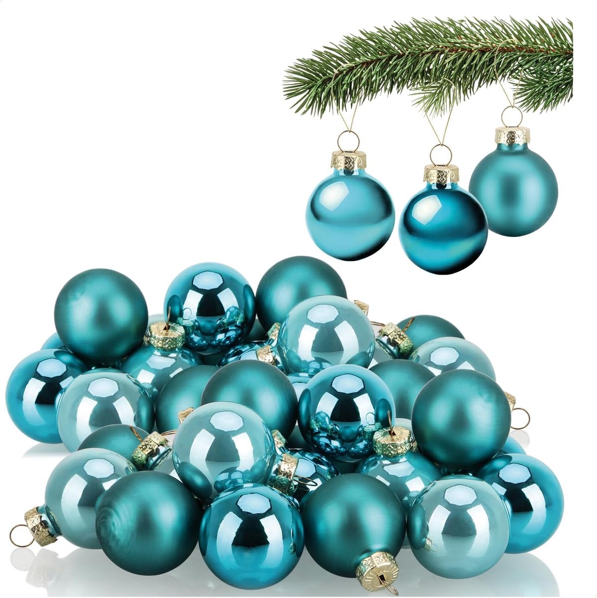 Kerstballen 40x - Glazen versiering - Sfeervolle kleuren - Perfect voor kerstboom - ShopVlot