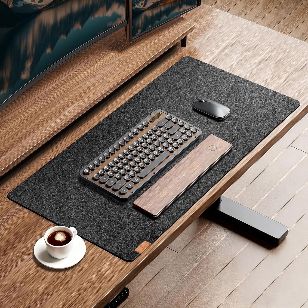 Grote Vilt Bureau Mat 80 x 40 cm, Antislip Muismat voor Kantoor, Ideaal voor Bureau Accessoires en Bescherming