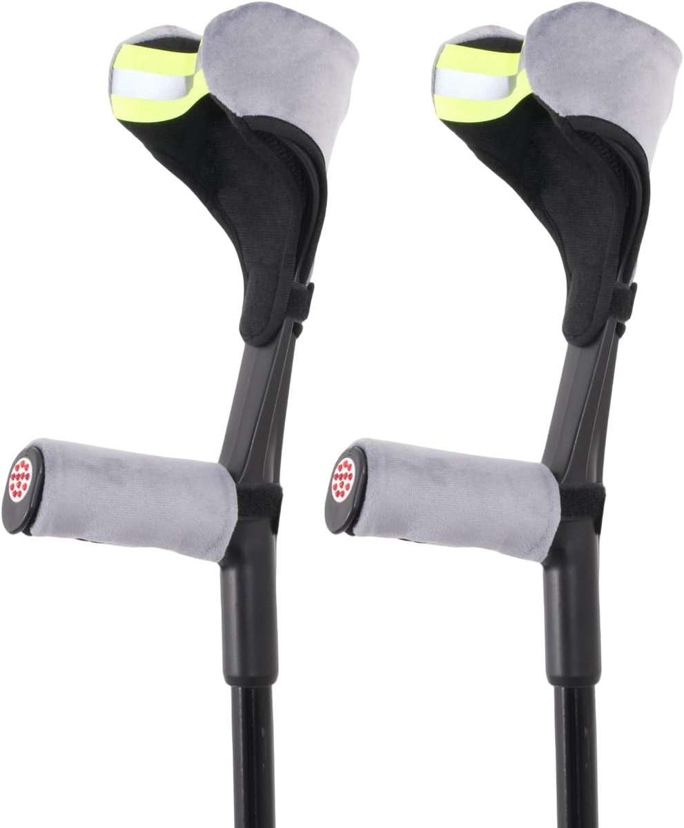 Kussens voor krukken set van 2 - grijs - comfortabele greepbekleding - verlichting van drukpijn - ShopVlot