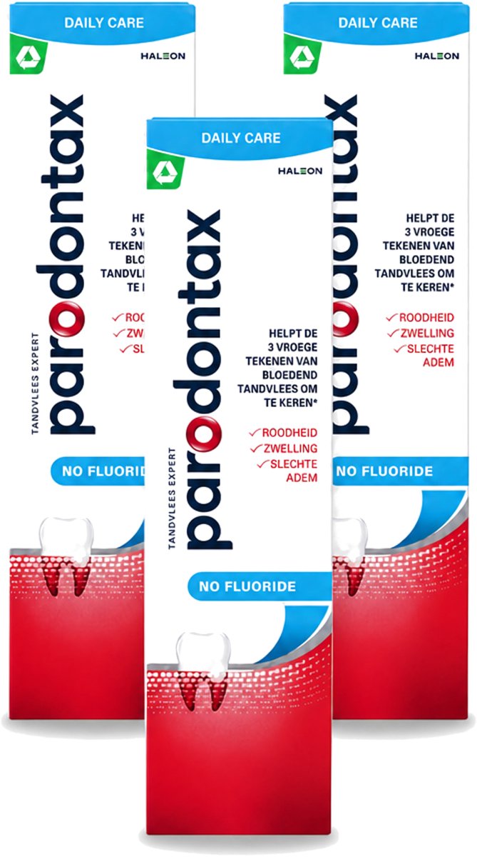 3 x Parodontax – Tandpasta – Zonder Fluoride – 75 ml - Voordeelverpakking - 3 stuks