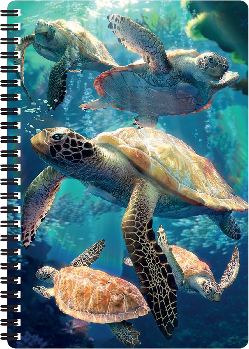 3D LiveLife A5 Notebook - Sea Turtle by Deluxebase. 3D Sea Turtle Notebook with 80 Pages School or Office Materials - ShopVlot