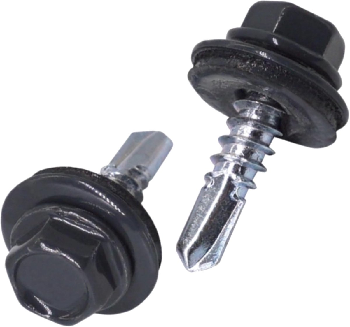 Dakschroeven 0.5 x 19 mm - Zelfborende schroeven met EPDM ringen - Anthracietgrijs voor metalen constructies - ShopVlot
