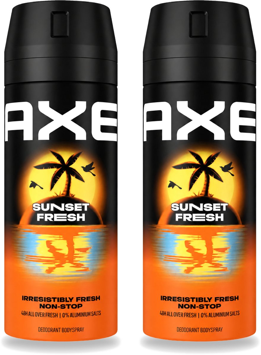 2 x Axe – Deodorant – Sunset Fresh – 150 ml - Voordeelverpakking - 2 stuks