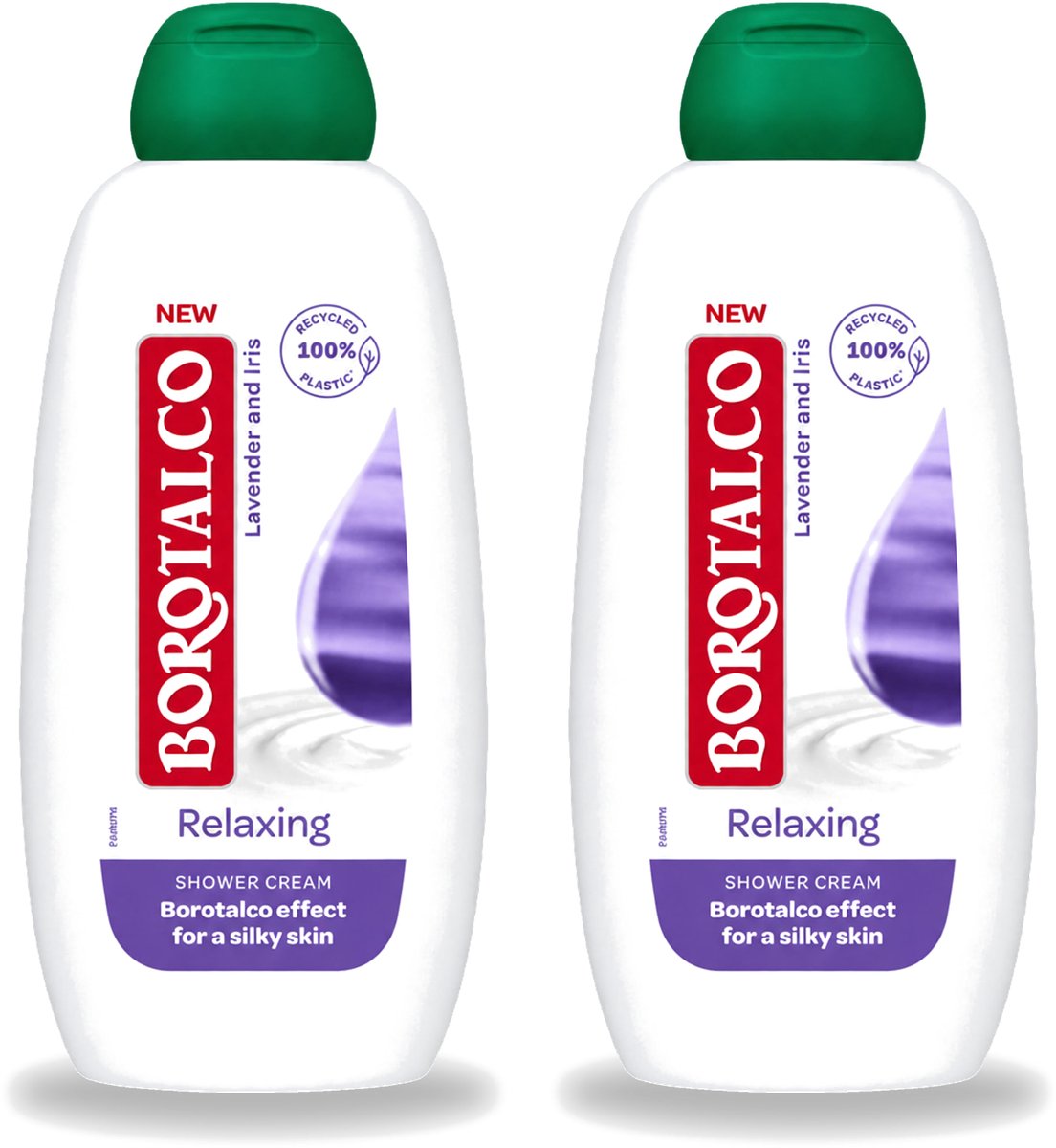 2 x Borotalco - Douchegel - Relaxing - Lavender & Iris - 250 ml - Voordeelverpakking - 2 stuks