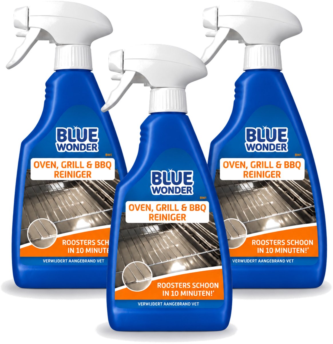 3 x Blue Wonder - Oven & Grill Reiniger - Diepe Reiniging - 500 ml - Bulkverpakking - 3 stuks