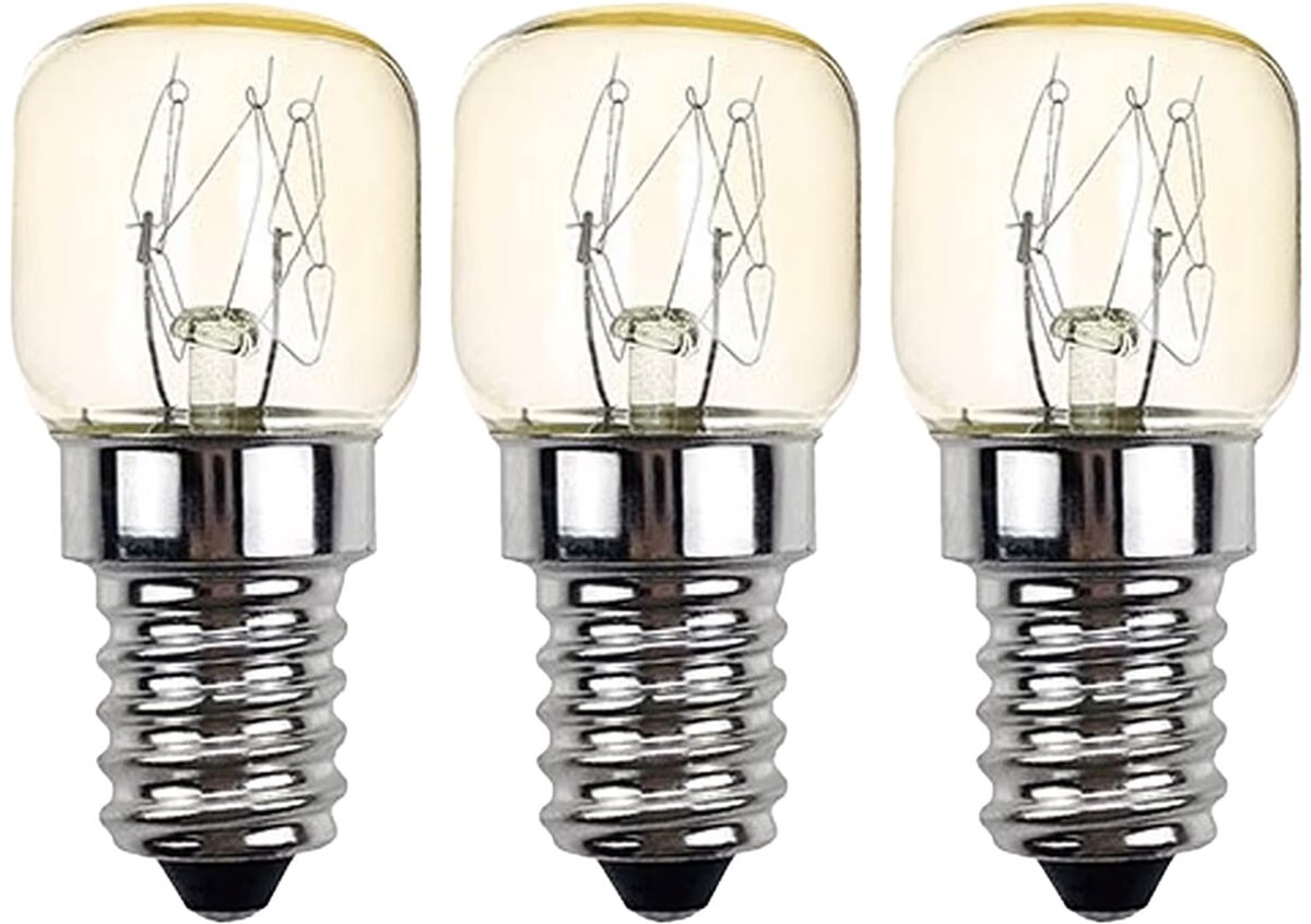 Vito Calor - Ovenlamp E14 - 25W 300lm 2800K - Warm Wit Licht - T22 - 300°C Hittebestendig - 3 stuks