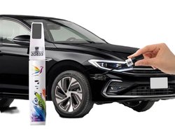 Auto Lakstift Zwart - Steenslag Schade Pen Zwart - Auto / Motor - Permanent – Waterproof -– Anti-Roest Lakstift voor Kleine Krassen & Steenslag – Car Paint Repair Pen - LOUZIR
