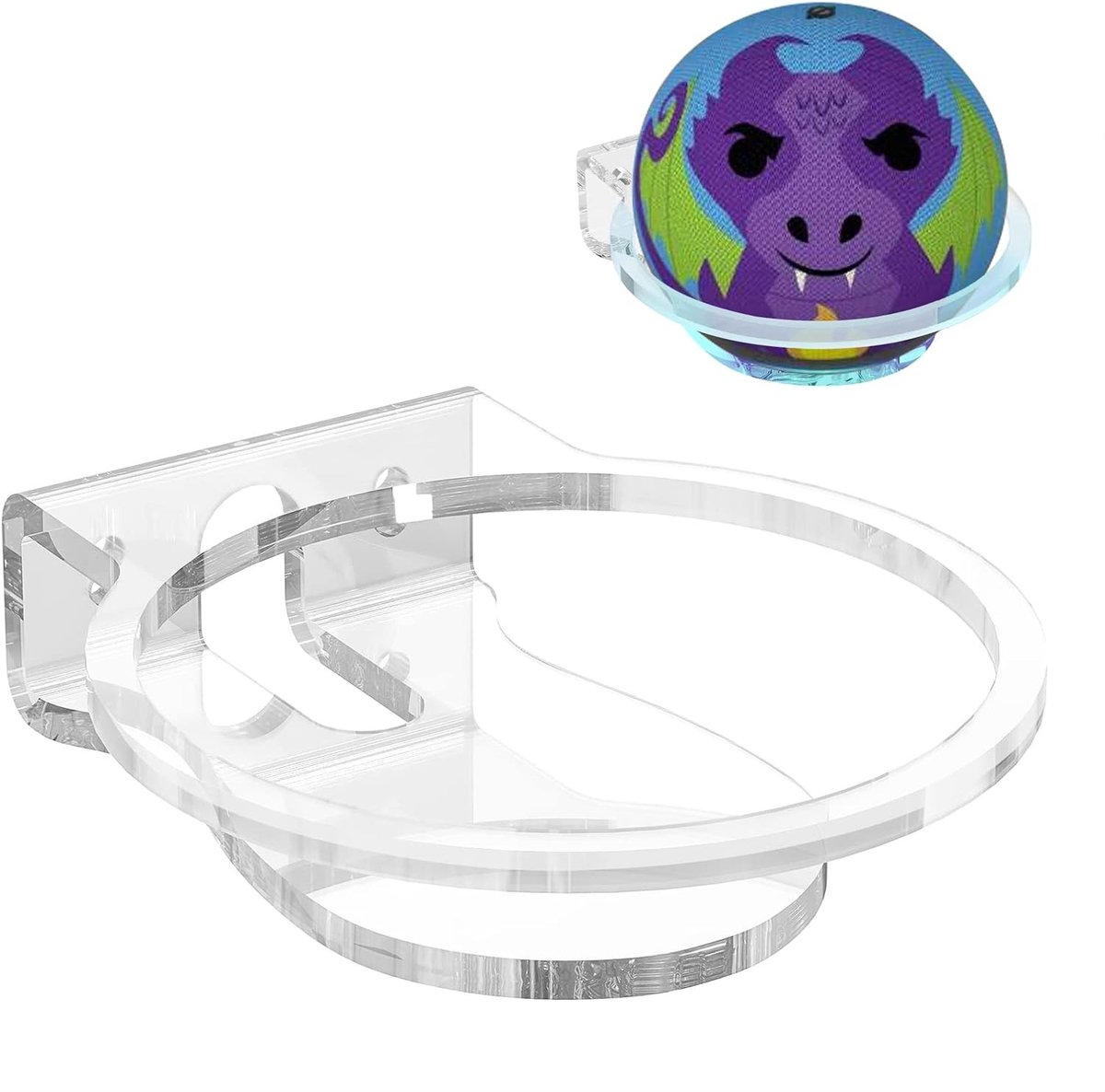Acryl Wandbeugel voor Echo Dot 5e en 4e Generatie met LED Klok, Stevige Bevestiging en Bescherming voor je Slimme Speaker