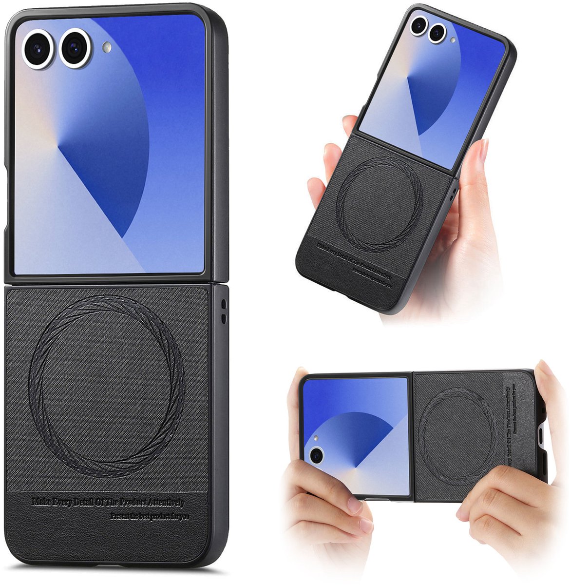 Luxe Magnetische hoesje voor Samsung Galaxy Z Flip 8 _ Zwart