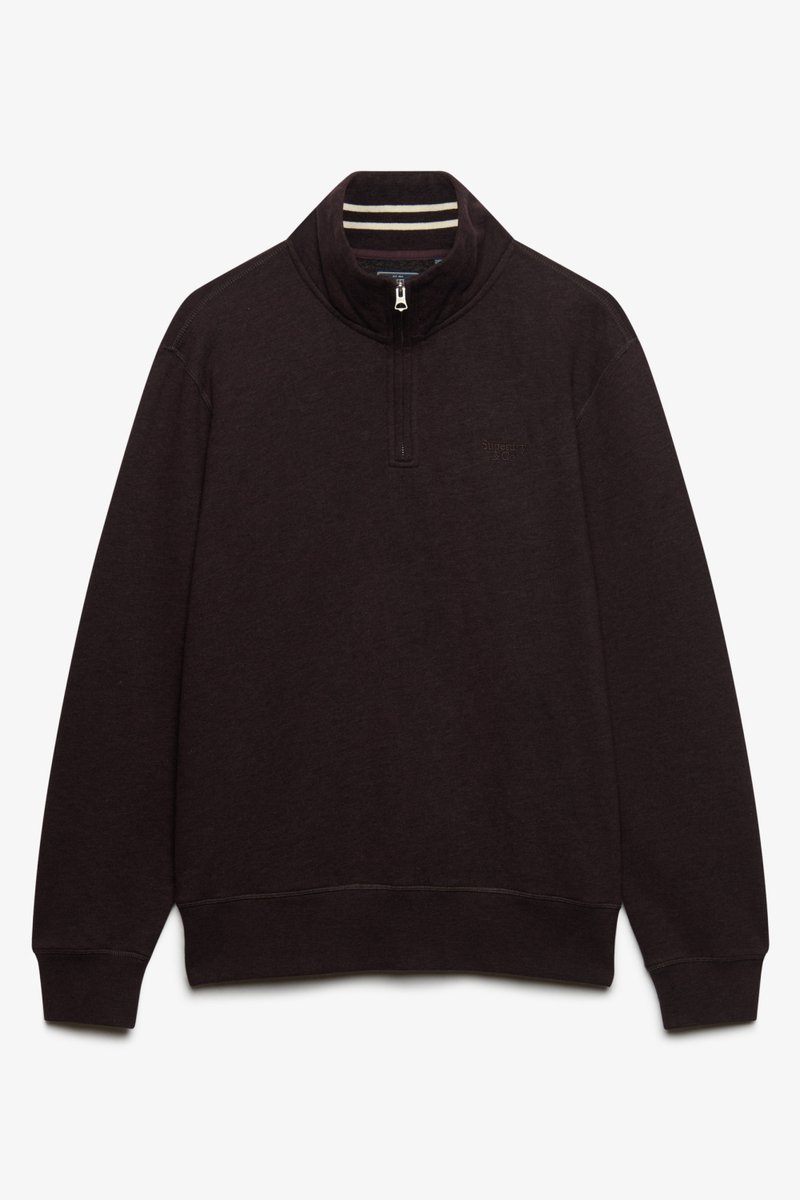 Superdry Trui Essential Serif Logo Half Zip M2014700a M8f Heritage Port Marl Mannen Rood