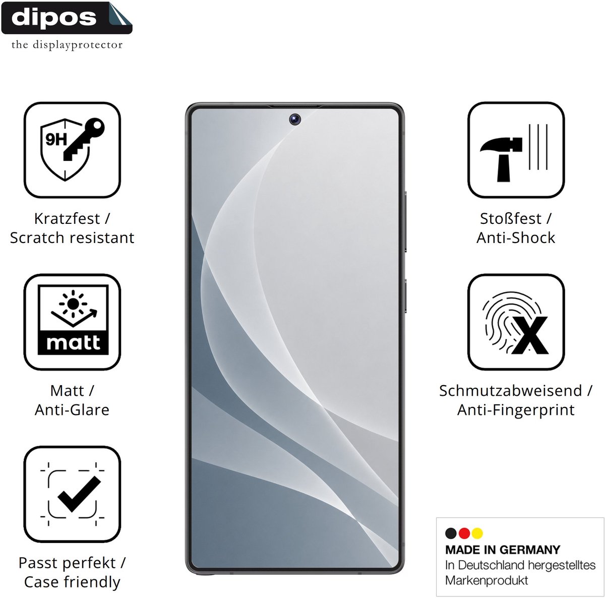dipos – 2x Matte Pantserfolie geschikt voor FANNOU 6,6-Zoll Android 4G Smartphone | 9H Screenprotector